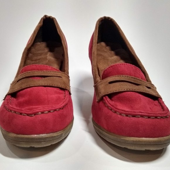 Red Suede Wedges Size US 8 - Picture 4 of 7